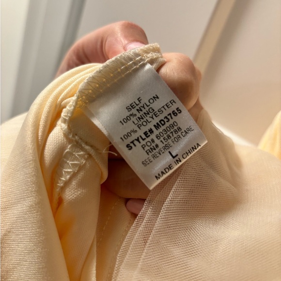 Cream Ruffled Mini Dress - Picture 9 of 10